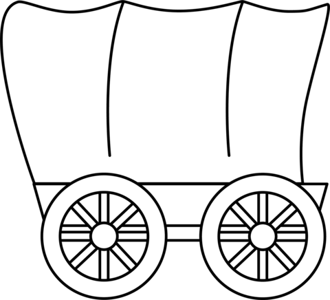 Covered Wagon From Wild West Coloring Page